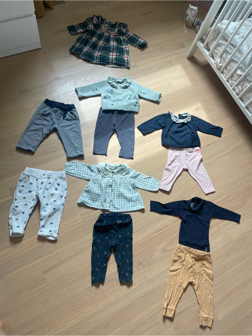 French fancy brands - Baby Girl Mixed Outfit Bundle - Navy, Mint, Pink, Gingham